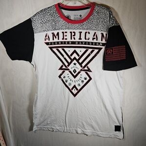 American Fighter Red and Black Graphic T-Shirt Size 2XL TTG